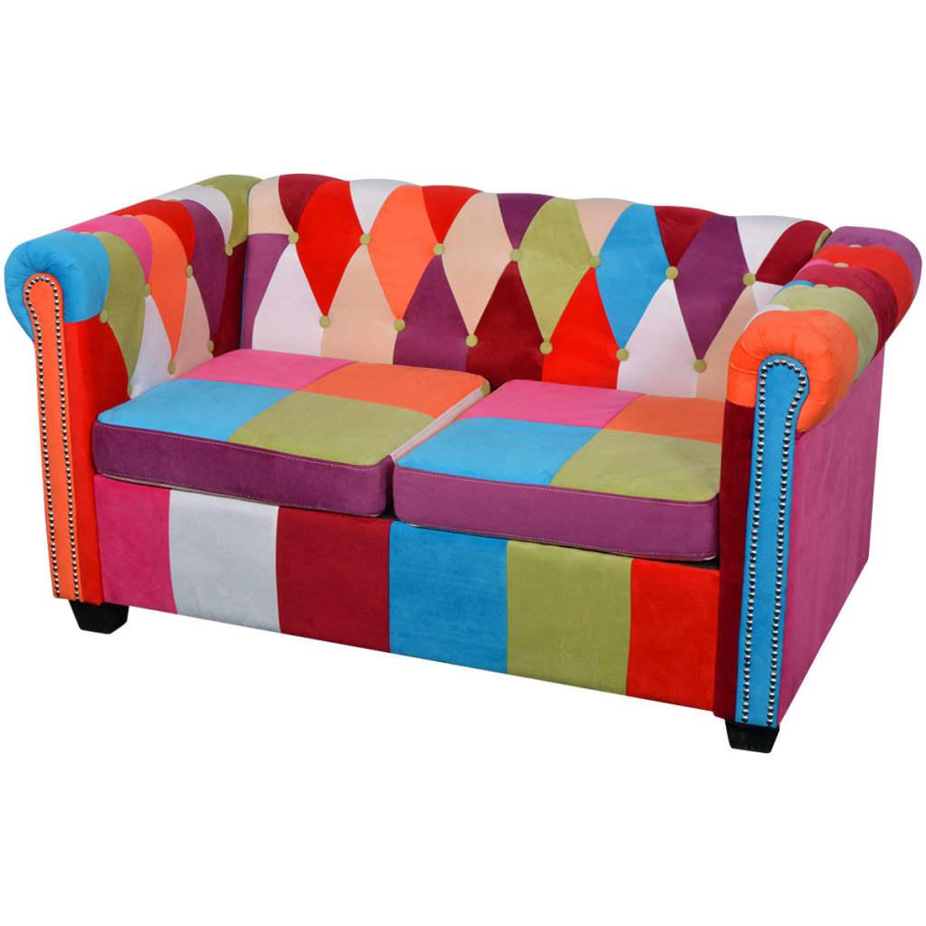 2 Personers Chesterfield Sofa Stof fra Boligcenter