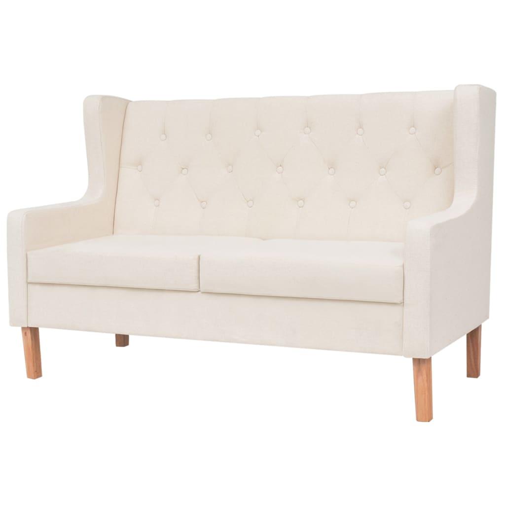 2 Personers Sofa Stof Cremehvid fra Boligcenter