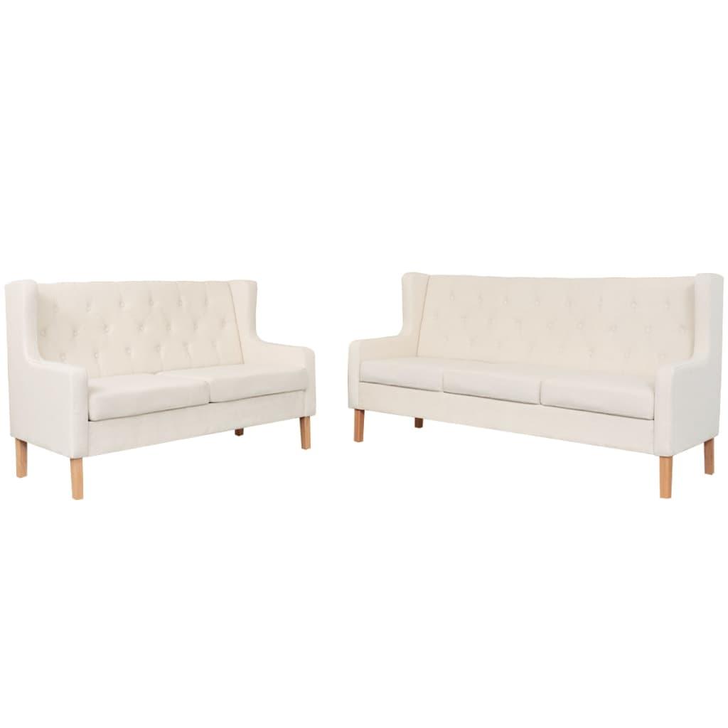 2 Personers Sofa Stof Cremehvid fra Boligcenter