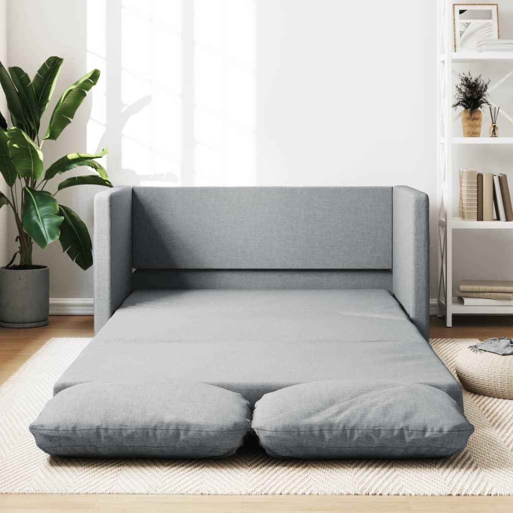2 I 1 Sovesofa 112x174x55 Cm Stof Lysegrå fra Boligcenter