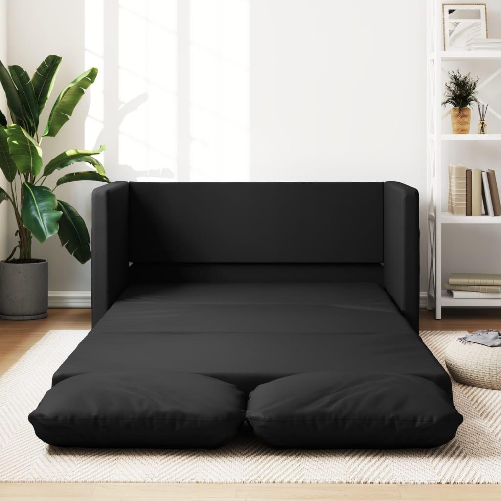 2 I 1 Sovesofa 112x174x55 Cm Kunstlæder Sort fra Boligcenter
