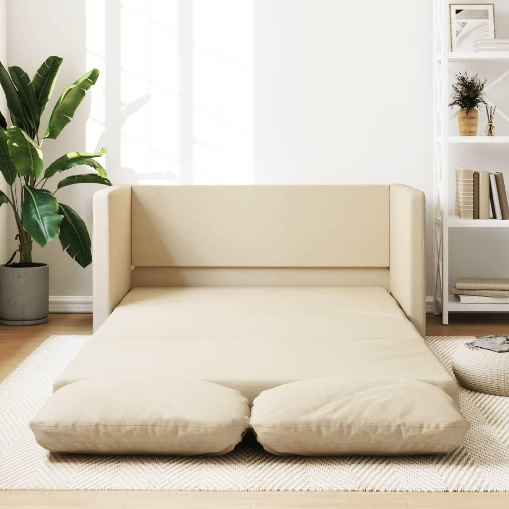 2 I 1 Sovesofa 112x174x55 Cm Stof Creme fra Boligcenter