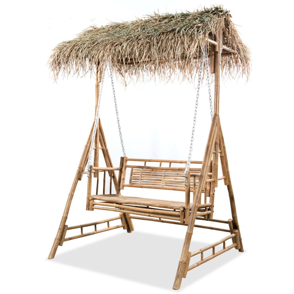 2 Personers Gyngesofa Med Palmeblade Bambus 202 Cm fra Boligcenter