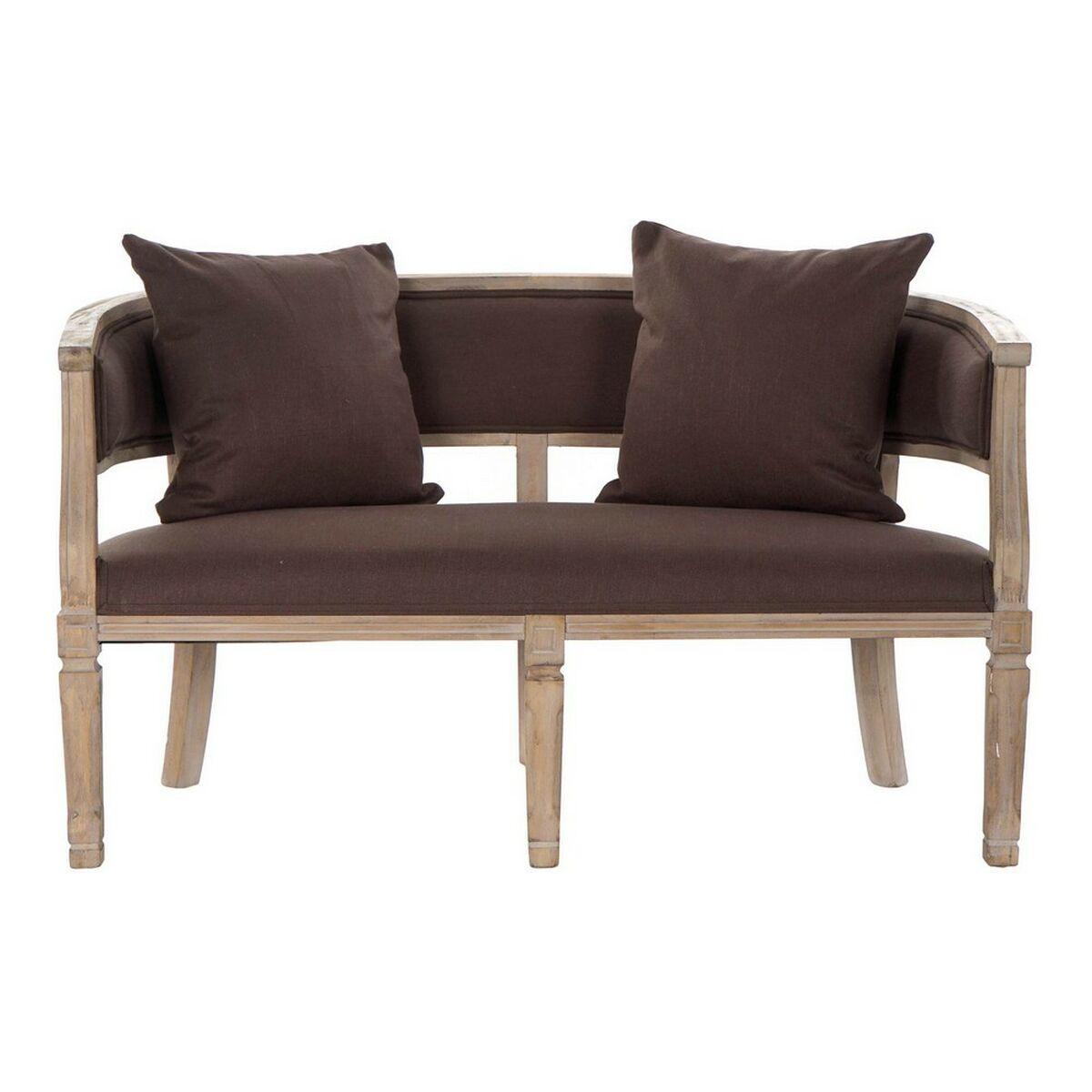 Sofa Brun Hør Gummitræ Traditionel (122 X 69 X 72 Cm) fra Dkd Home Decor