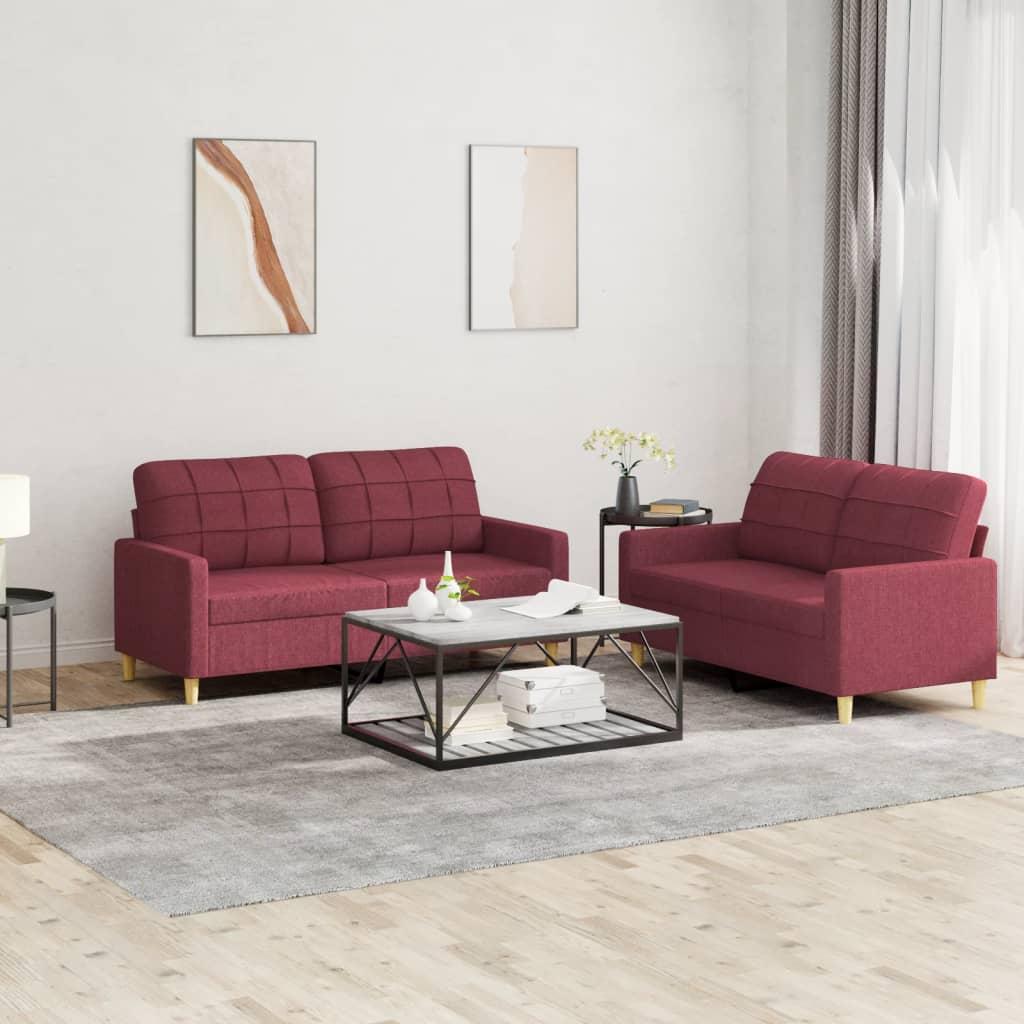2 Personers Sofa Med Hynder Stof Vinrød fra Boligcenter