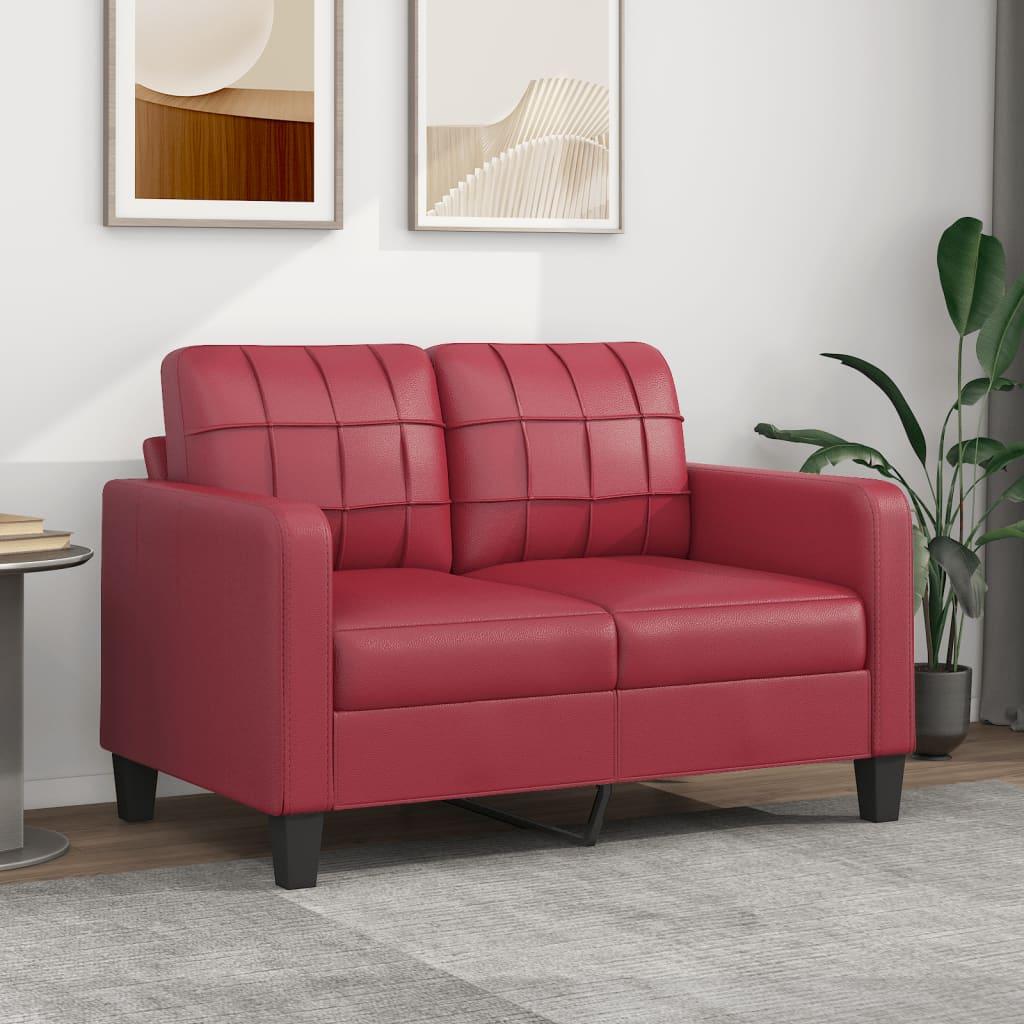 2 Personers Sofa 120 Cm Kunstlæder Vinrød fra Boligcenter