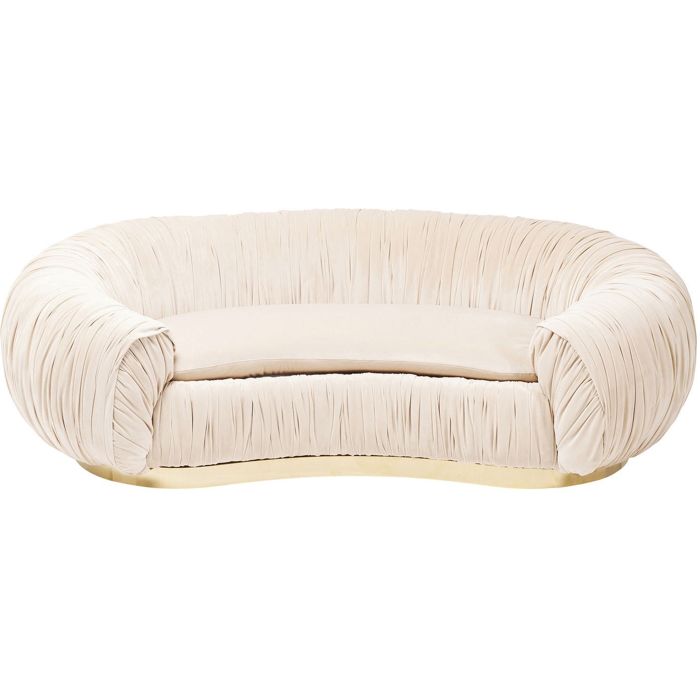 Perugia Sofa   Creme Stof M. Draperinger Og Guld Stål, 2 Pers. fra Kare Design