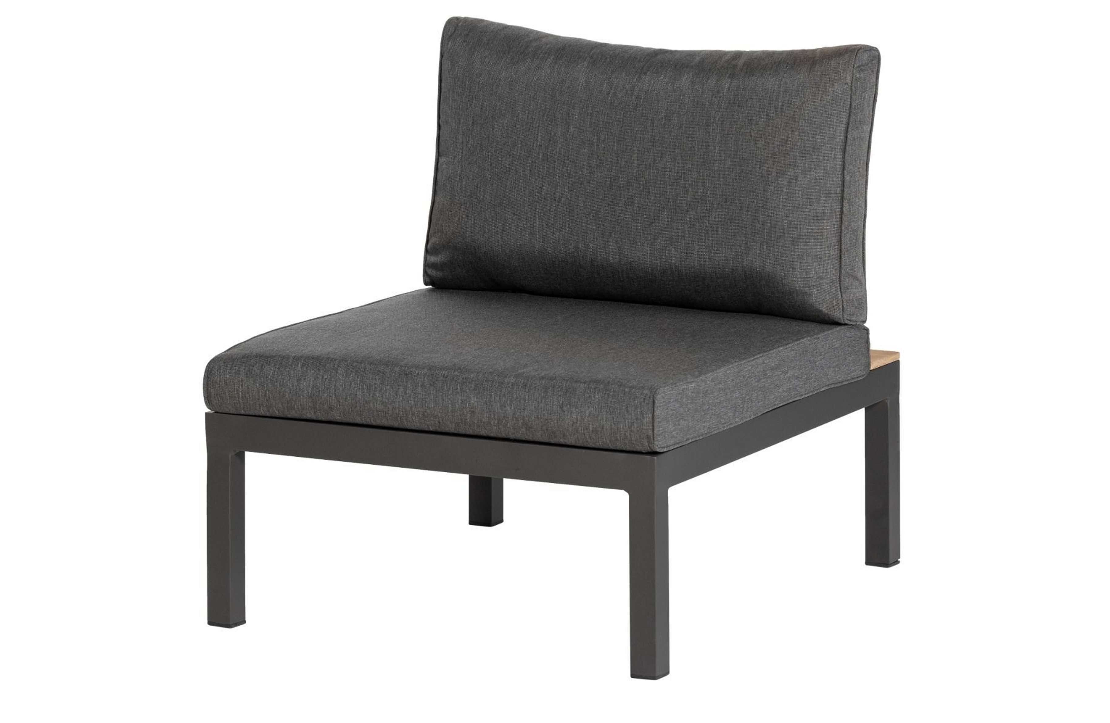 La Vida Midter Loungesofa   Antracitgrå Stof, Teak Og Aluminium fra Exotan
