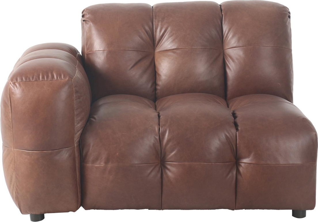 Element, Modulsofa, Mudderbrun, ægte Læder (l: 102 X H: 84 X B: 132 Cm.) fra Dutchbone