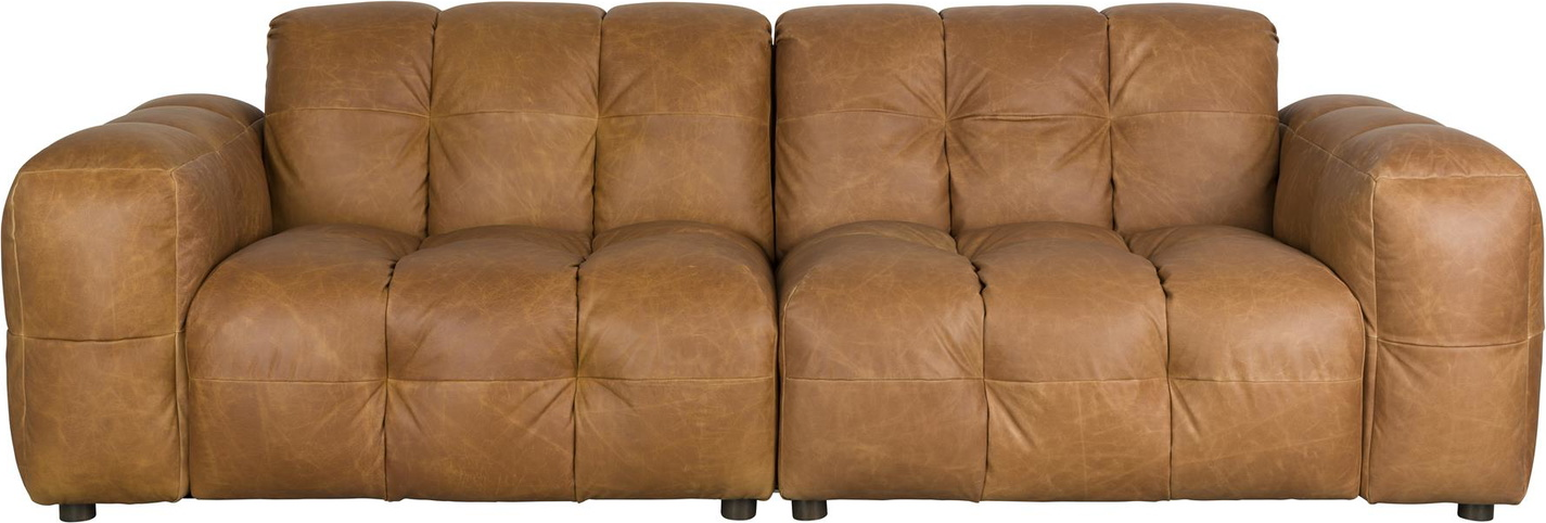 Hackman, 3 Personers Sofa, Kastanjebrun, ægte Læder (l: 102 X H: 84 X B: 264 Cm.) fra Dutchbone