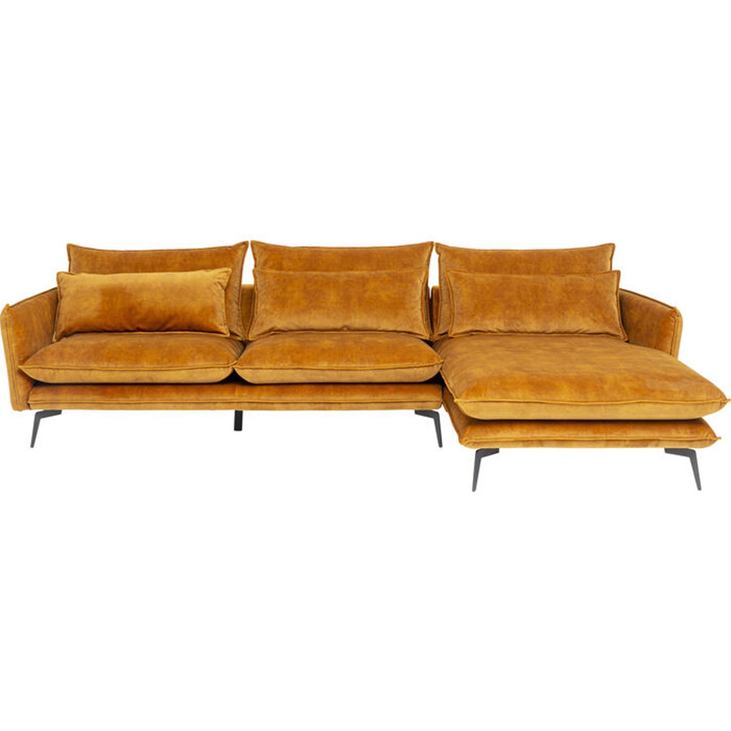 Monza Right Hjørnesofa   Karrygul Polyester Og Stål fra Kare Design
