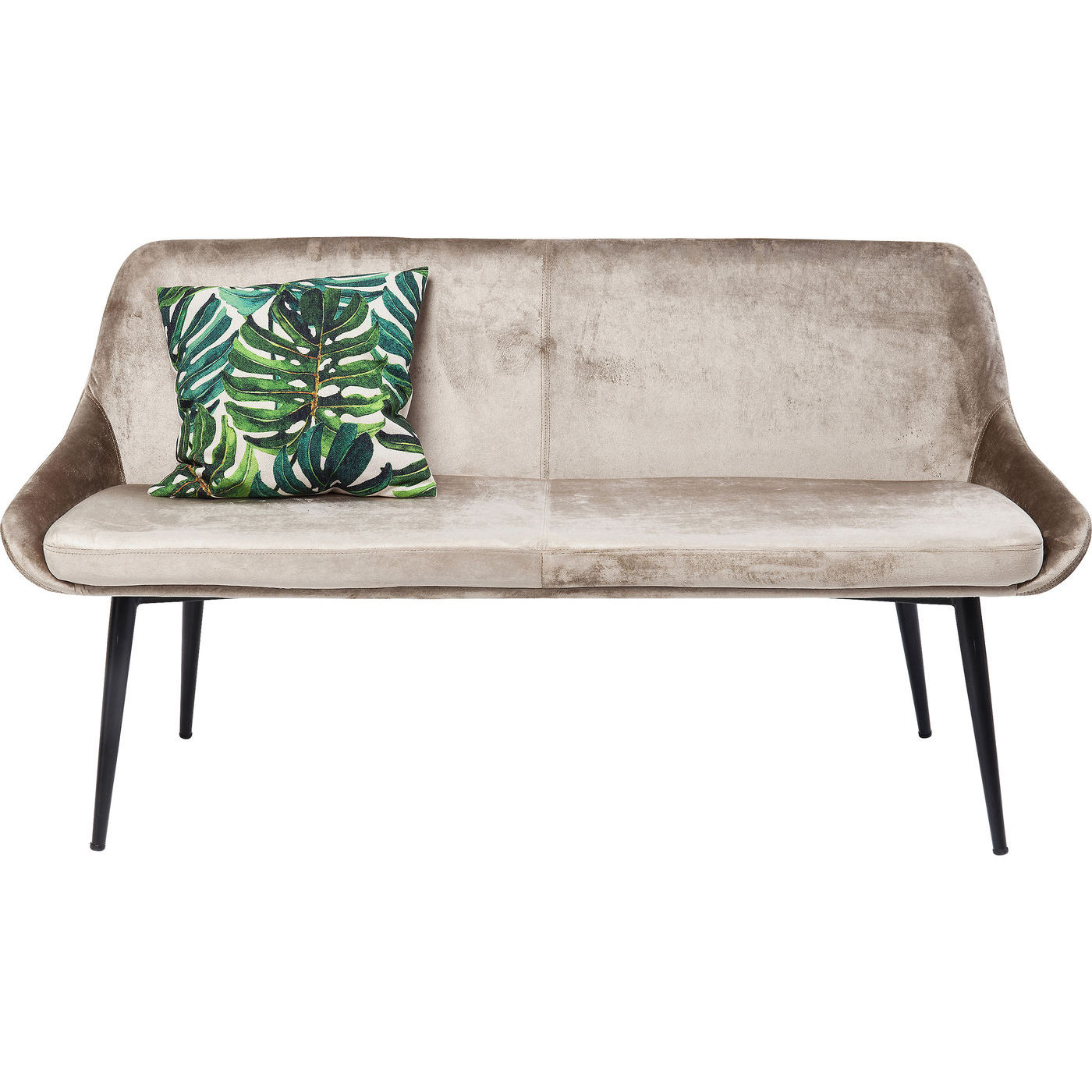 East Side Sofabænk   Beige Stof Og Sort Stål, M. Ryglæn fra Kare Design