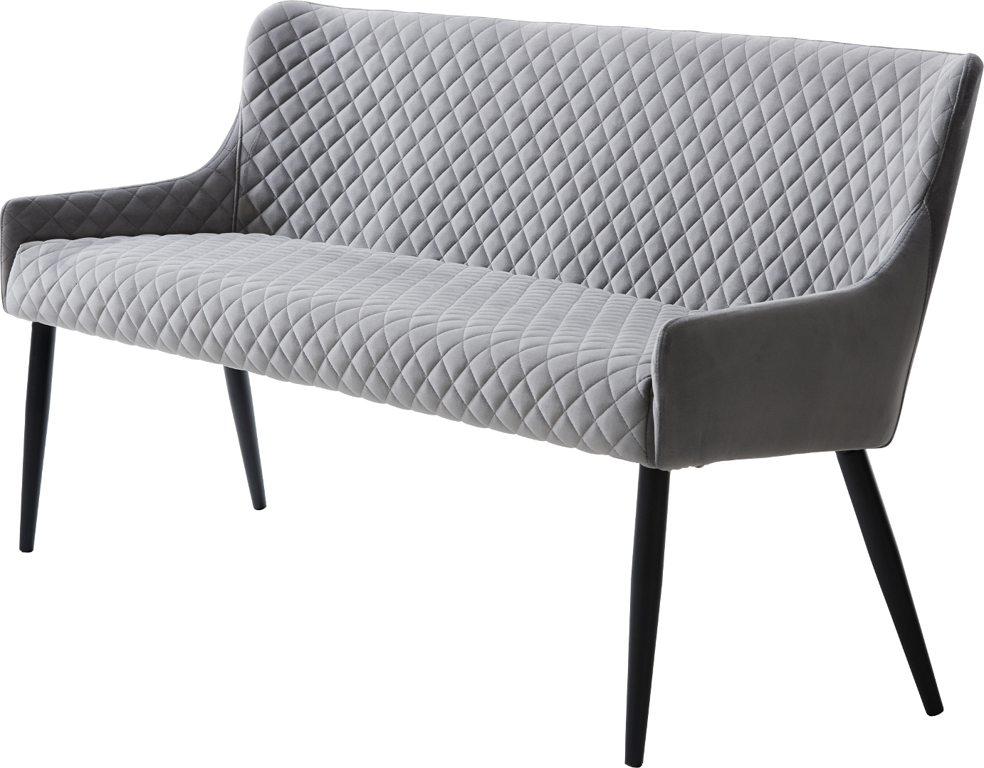 Ottowa, Sofabænk, Grå, H82x60x160 Cm, Fløjl, Metalben fra Nordique Design