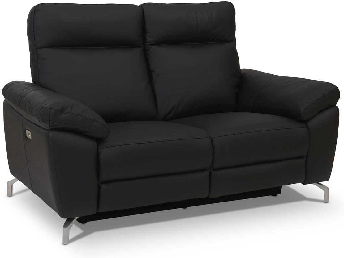 Edinburgh, 2 Personers Sofa, Sort, H101x162x96 Cm, Læder fra Raymond & Hallmark