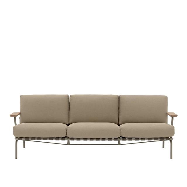 Settle Udendørs 3 Personers Sofa Ribbed Weave 5 Taupe fra Muuto
