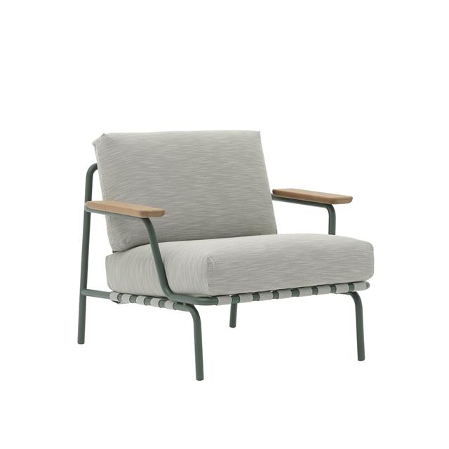 Settle Udendørs Lænestol Ribbed Weave 2 Mørkegrøn fra Muuto