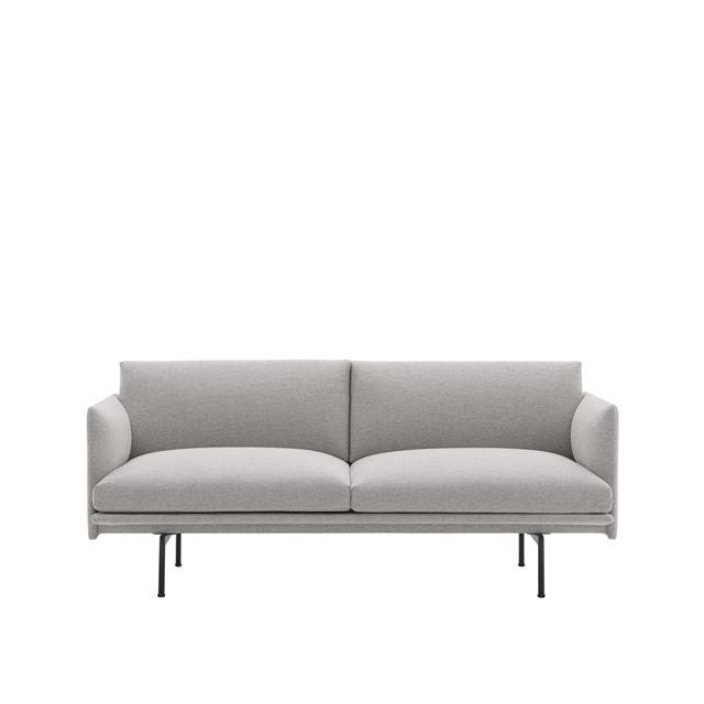 Outline 2 Personers Sofa Clay 12 Sort fra Muuto