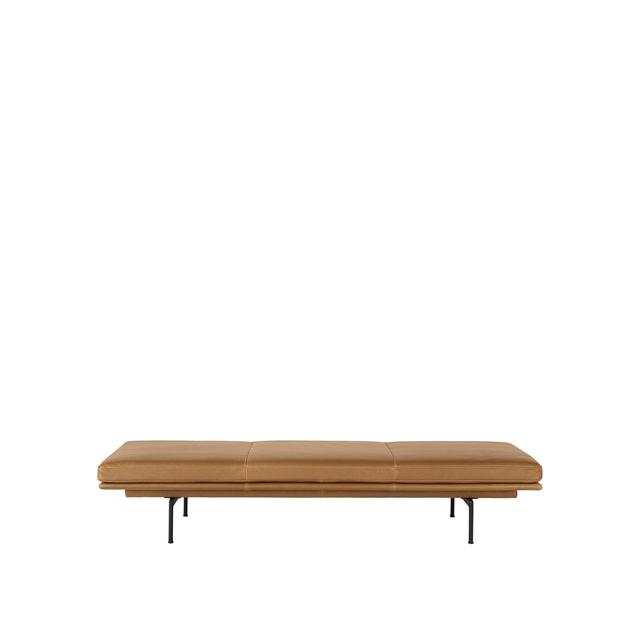 Outline Daybed Base Sort Læder Cognac fra Muuto