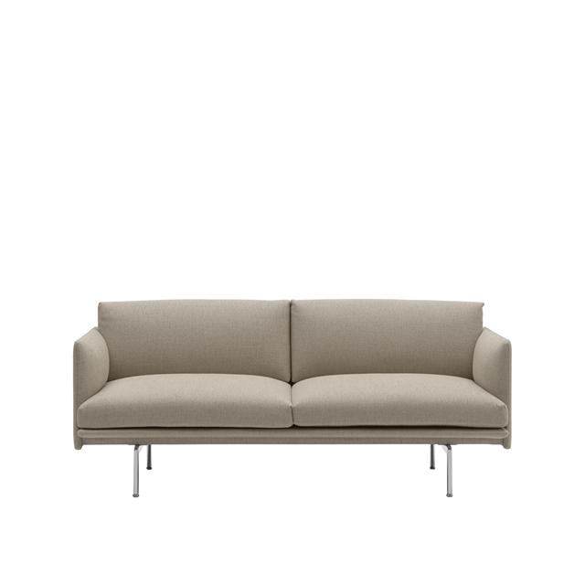 Outline 2 Personers Sofa Ecriture 240 Aluminium fra Muuto