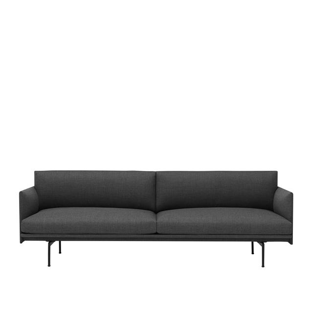 Outline 3 Personers Sofa Remix 163 Sort fra Muuto