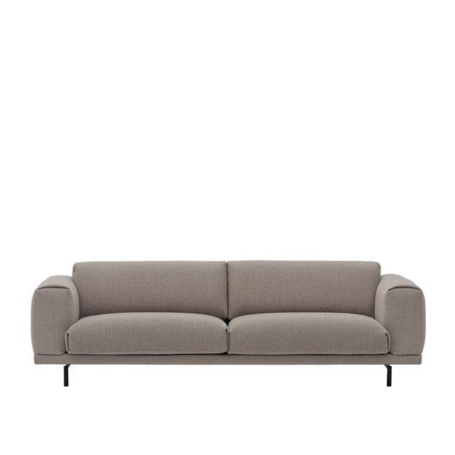 Rest 3 Personers Sofa Hearth 6 Sort fra Muuto