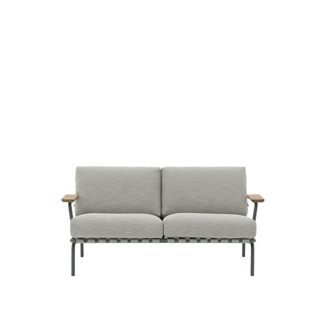 Settle Udendørs 2 Personers Sofa Ribbed Weave 2 Mørkegrøn fra Muuto