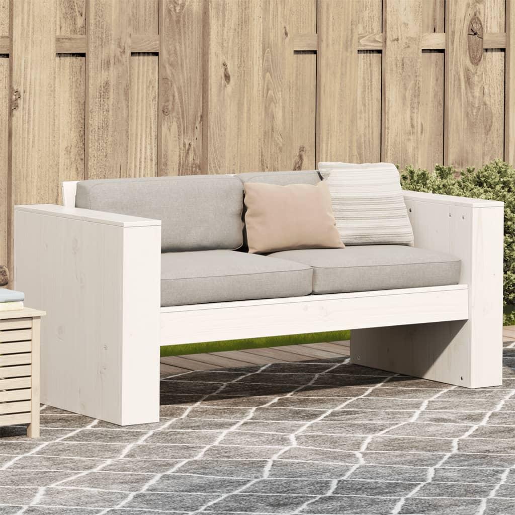 2 Personers Havesofa 134x60x62 Cm Massivt Fyrretræ Hvid fra Boligcenter