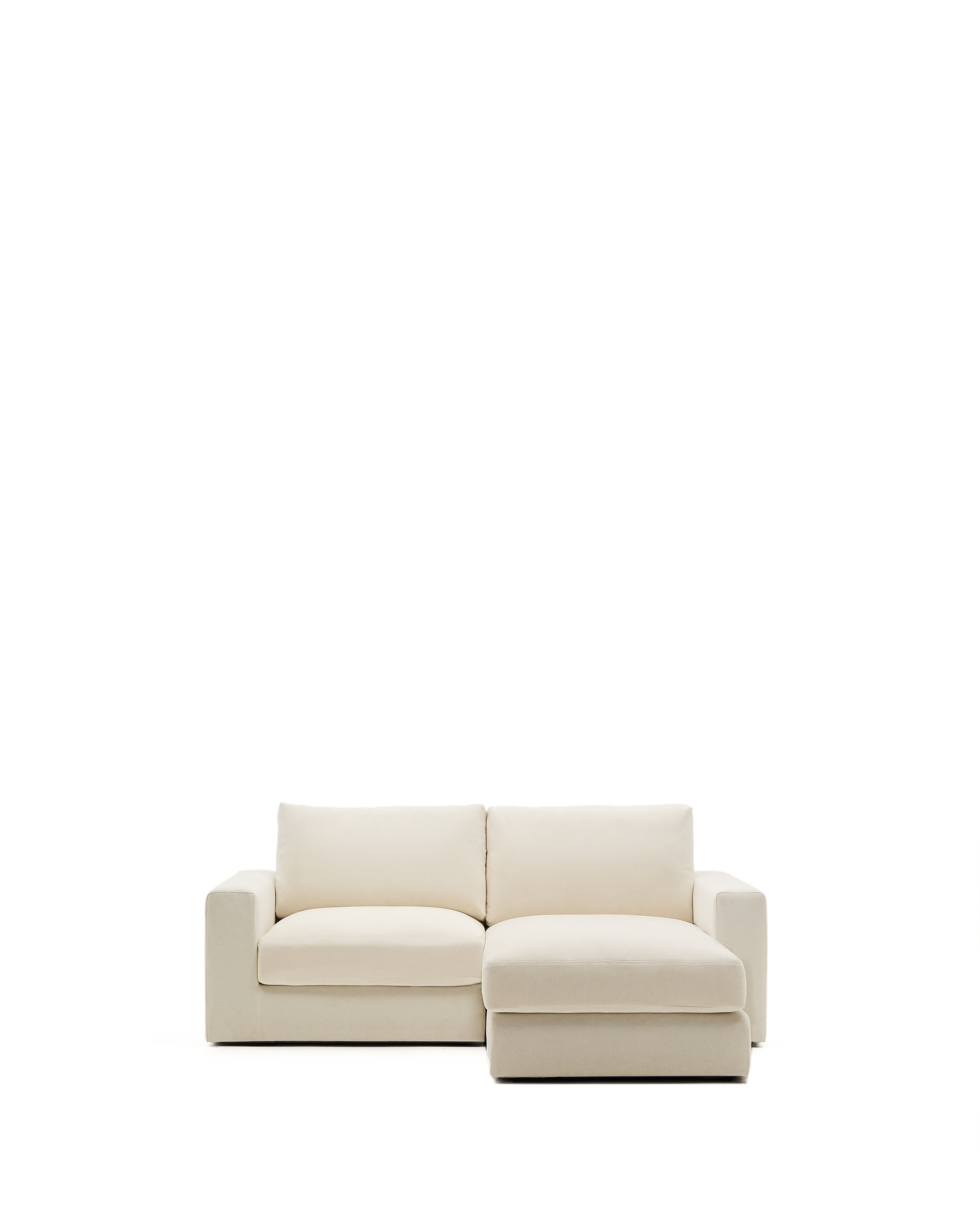 Alea 3 Pers. Modulsofa, M. Højre Chaiselong Og Aftageligt Betræk   Ecru Chenille (220cm) fra Kave Home